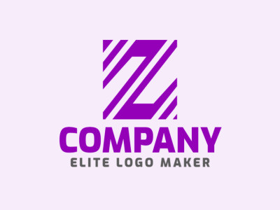 A minimalist logo with the letter 'Z', exuding simplicity and elegance in shades of purple.