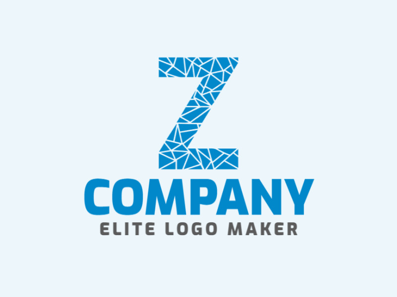 A mosaic-style logo featuring the letter 'Z', designed with a creative and sophisticated blue pattern.