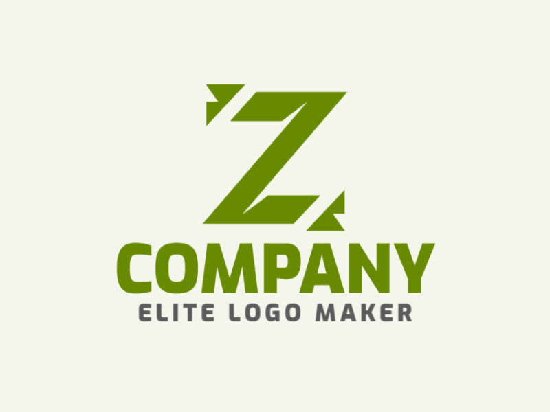 Um design de logotipo elegante e inovador com a letra 'Z', transmitindo simplicidade e frescor em um vibrante tom de verde.