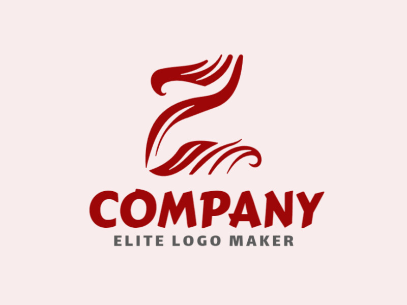 An intriguing abstract logo design featuring the letter 'Z', exuding sophistication and mystery with its dark red tones.