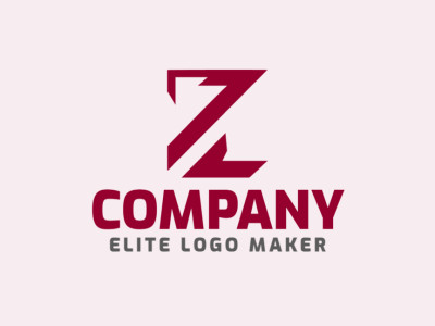 A minimalist logo featuring the letter 'Z', exuding sophistication with its dark red hue.