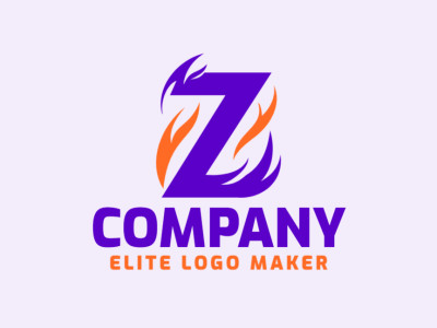 A captivating logo combining the letter 'Z' with fiery flames, symbolizing passion and energy.