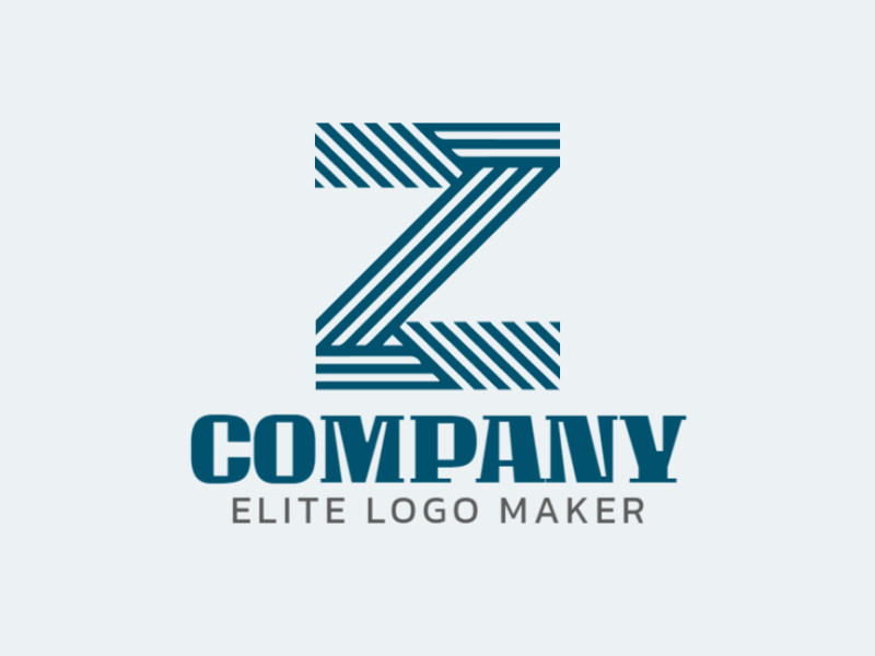 A dynamic initial letter logo design featuring the letter "Z" with stripes, exuding energy and modernity.