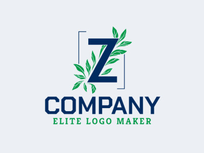 Un diseño de logo artesanal que presenta la letra "Z" adornada con hojas, capturando la esencia de la naturaleza con encanto artesanal.