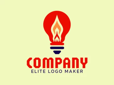 Logotipo profesional en forma de una bombilla con diseño creativo y estilo simple.