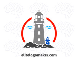 Abstract logo in the shape of a lighthouse with creative design.