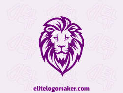 Logo with creative design, forming a lion with illustrative style and customizable colors.