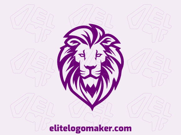 Logotipo com design criativo formando um leão com estilo ilustrativo e cores customizáveis.