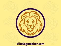 Professional logo in the shape of a lion with a creative design and circular style.