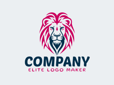 Un emblema de león simétrico irradia elegancia y fuerza en este llamativo diseño de logotipo.