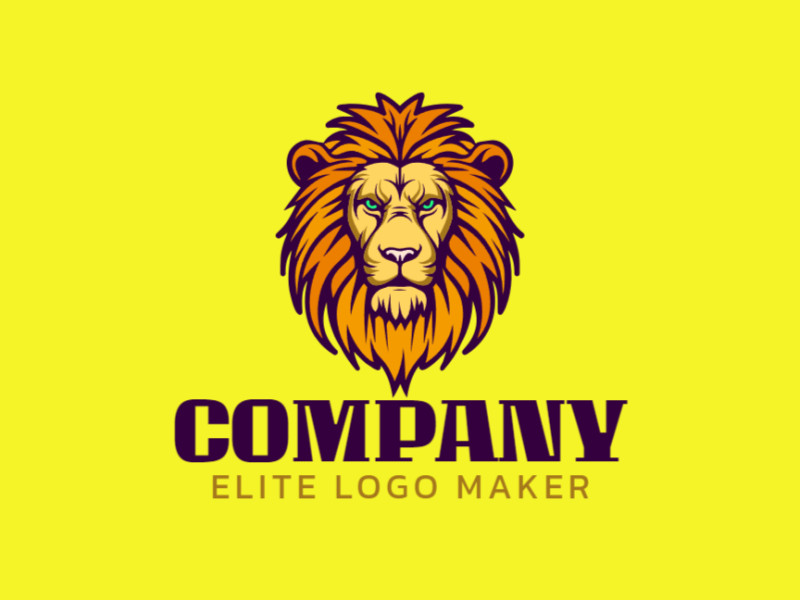 A bold lion logo, embodying strength and leadership, perfect for a powerful mascot.