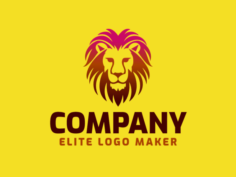 A sophisticated logo featuring a gradient-styled lion, combining elements of brown and pink for a perfect blend of strength and elegance.