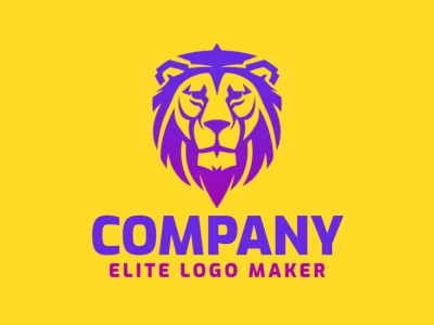 A striking logo featuring a lion silhouette with a captivating gradient of purple and pink.
