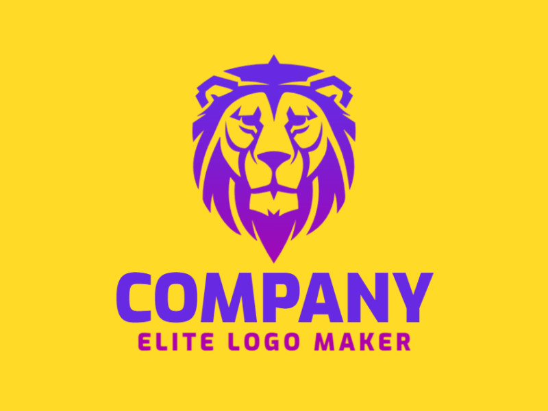 A striking logo featuring a lion silhouette with a captivating gradient of purple and pink.