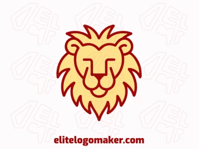 A creative logo featuring a majestic lion, exuding power and courage with a vibrant blend of red and yellow.