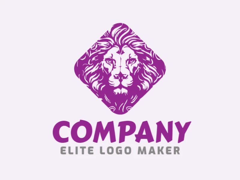 Logotipo ideal para diferentes negocios en forma de un león, con diseño creativo y estilo hecho a mano.