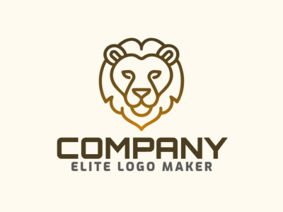 A noticeable, modern logo featuring a lion in monoline style with a gradient, offering a creative and striking identity.