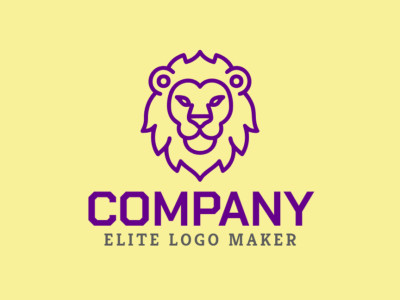 An original concept of a lion icon designed in a monoline style, symbolizing creativity and innovative ideas.
