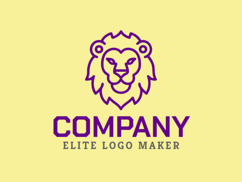 An original concept of a lion icon designed in a monoline style, symbolizing creativity and innovative ideas.