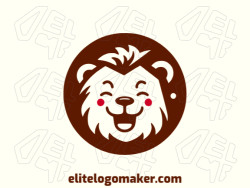 Ideal logo for different businesses in the shape of a lion cub, with creative design and abstract style.