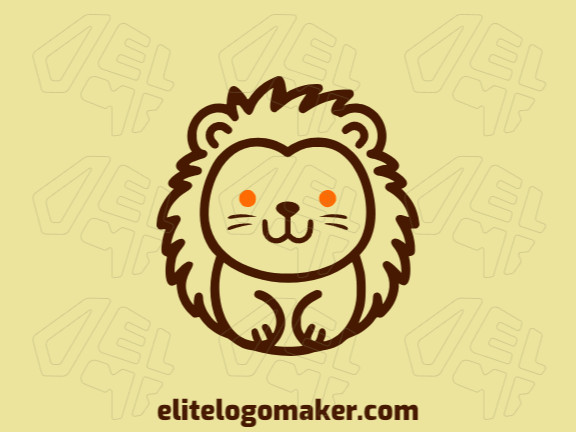 Logotipo profissional com a forma de um filhote de leão com estilo abstrato, as cores utilizadas foi marrom e laranja.