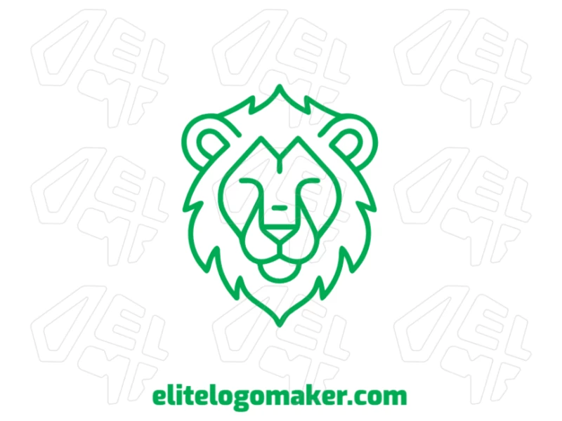 A cool logo featuring a lion drawn with fine lines in a symmetrical style, perfect for a bold and memorable brand identity.