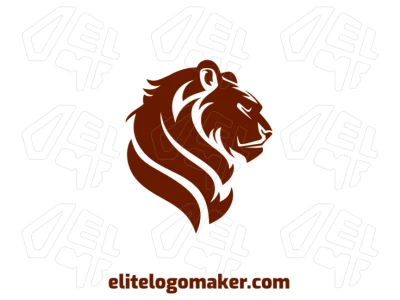 A unique abstract logo featuring a lion intensely focused on something, designed with bold shapes and dynamic lines for a powerful and captivating look.