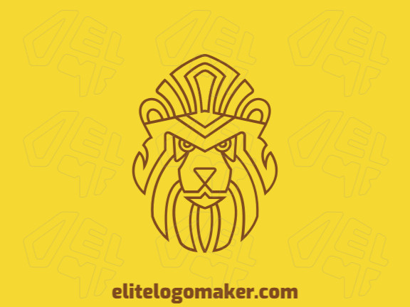 Modern logo in the shape of a lion head with professional design and monoline style.