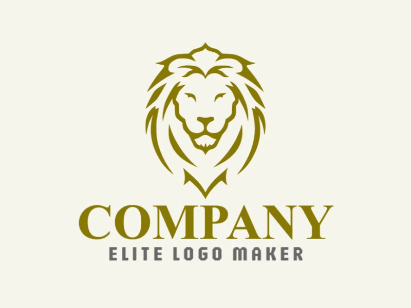 A symbol of strength and courage, this minimalist logo depicts the majestic lion head in shades of brown, exuding timeless simplicity.