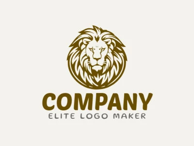 Introducing a majestic logo featuring an illustrative lion head, exuding strength and confidence, with a captivating color palette of rich browns.