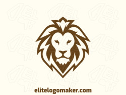 Majestic and fierce, the symmetrical lion head logo embodies strength and elegance with its rich brown color palette.
