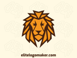 A symmetric lion head logo with a combination of brown and yellow. Showing the power and force of the lion but still elegant and sophisticated.
