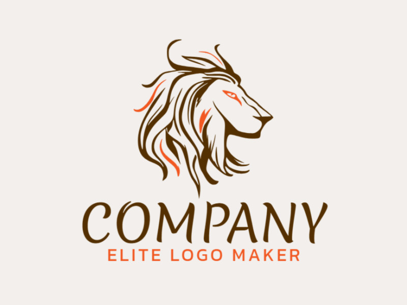 Crie um logotipo memorável para sua empresa com a forma de um cabeça de leão com estilo monoline e design criativo.