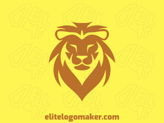 The pictorial logo with a refined design forming a lion head, the color used was brown.