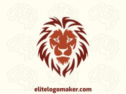 Customizable logo in the shape of a lion head with creative design and tribal style.