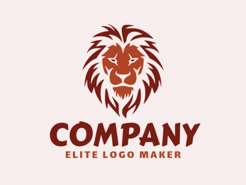 Logotipo personalizable en forma de una cabeza de león con diseño creativo y estilo tribal.