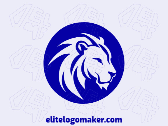 Logotipo ideal para diferentes negócios com a forma de uma cabeça de leão , com design criativo e estilo circular.