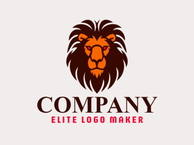 Un emblema de cabeza de león, diseñado creativamente para una marca distintiva.