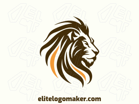 At the heart of this abstract logo lies a majestic lion's head, rendered in earthy brown and bright yellow tones. It's bold, modern, and unforgettable.