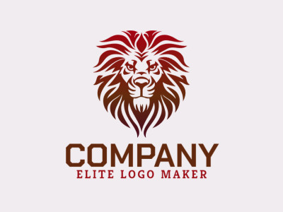 An interesting symmetric vector illustration of a lion head, customizable for a unique logo design.