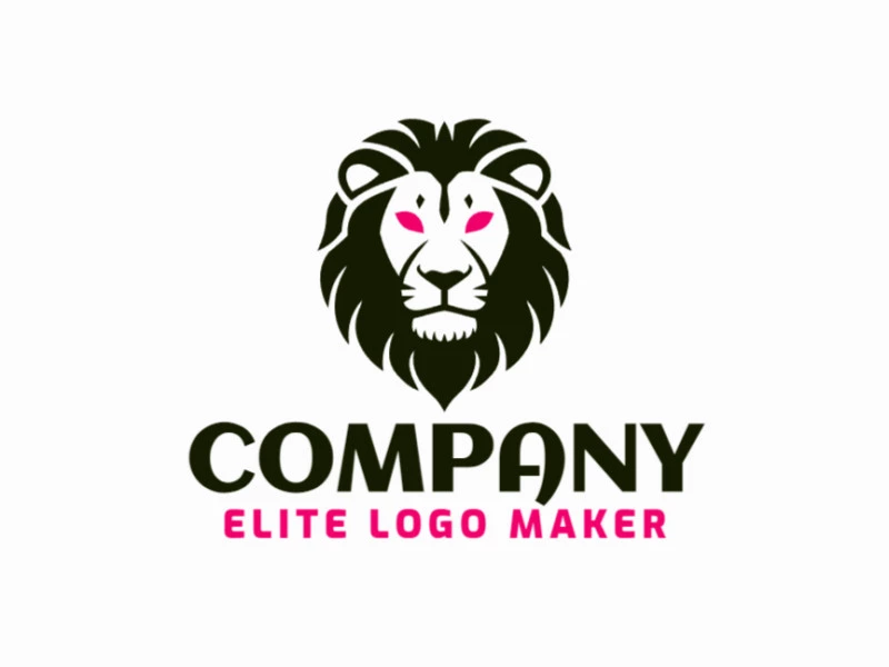 An excellent symmetric logo design featuring a lion head, a professional logo template.