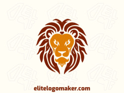 Create a memorable logo for your business in the shape of a lion head with symmetric style and creative design.