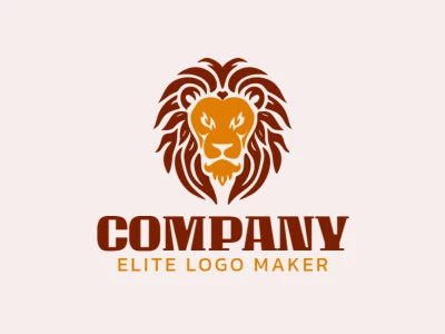 Create a memorable logo for your business in the shape of a lion head with symmetric style and creative design.