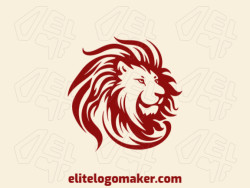 Unleash the fiery spirit of the lion with this abstract logo in striking red. Its captivating design exudes power and courage, making it perfect for brands that want to make a bold statement.