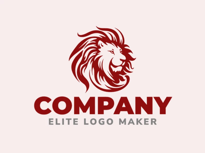 Unleash the fiery spirit of the lion with this abstract logo in striking red. Its captivating design exudes power and courage, making it perfect for brands that want to make a bold statement.