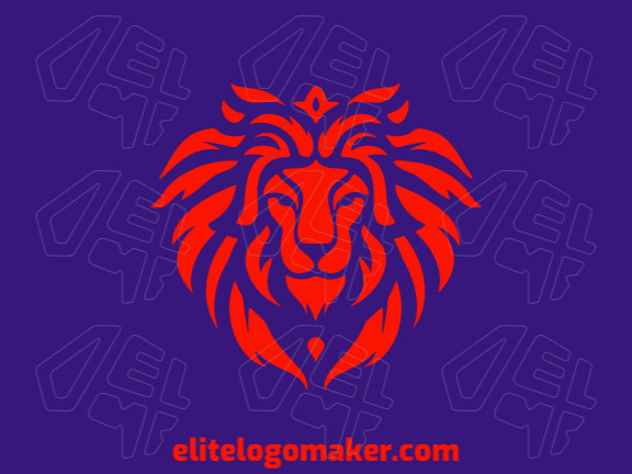 Roaring with passion, this abstract logo portrays a lion head in captivating shades of red. Its bold and innovative design embodies strength and courage, making it an impactful choice for brands that want to leave a lasting impression