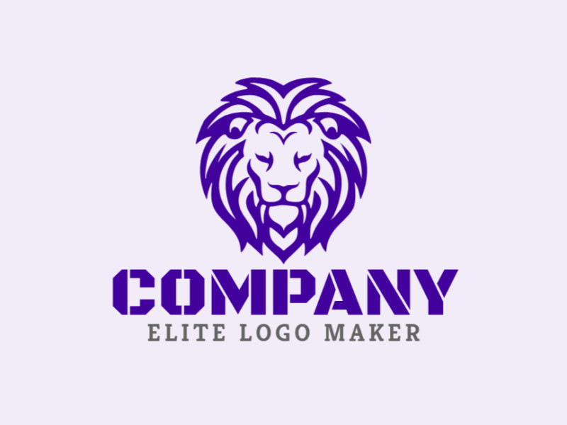 With a striking blue color palette, this abstract lion head logo exudes power and elegance, representing courage and majesty.