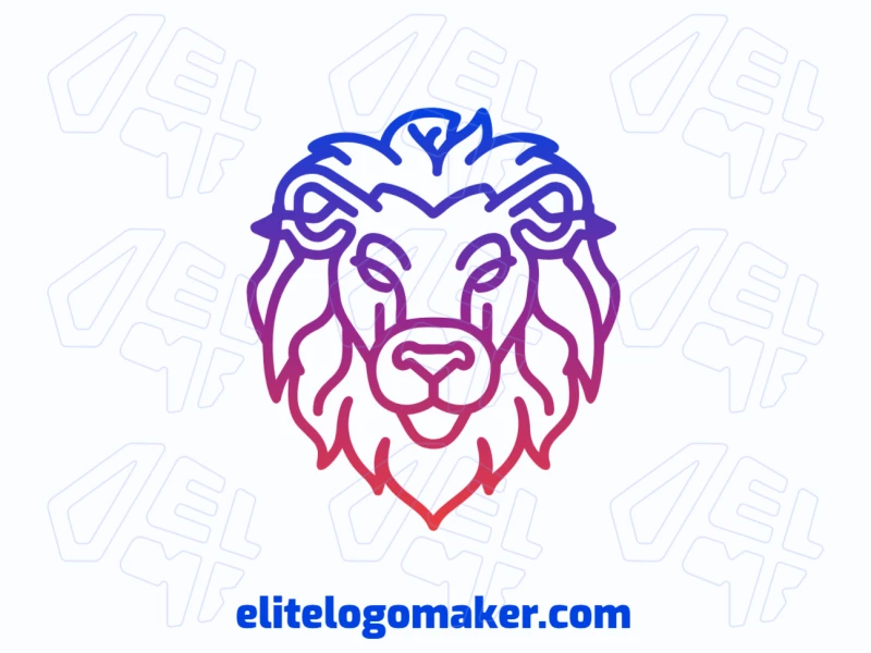 A dynamic and beautiful lion head logo with a gradient style, crafted by a quick logo maker to create a striking and modern brand identity.