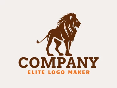 This abstract logo features a walking lion in brown. It's a powerful and dynamic representation, perfect for businesses that value courage and leadership.