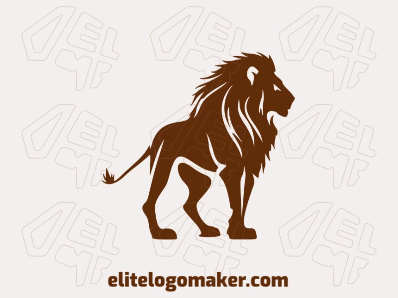 This abstract logo features a walking lion in brown. It's a powerful and dynamic representation, perfect for businesses that value courage and leadership.